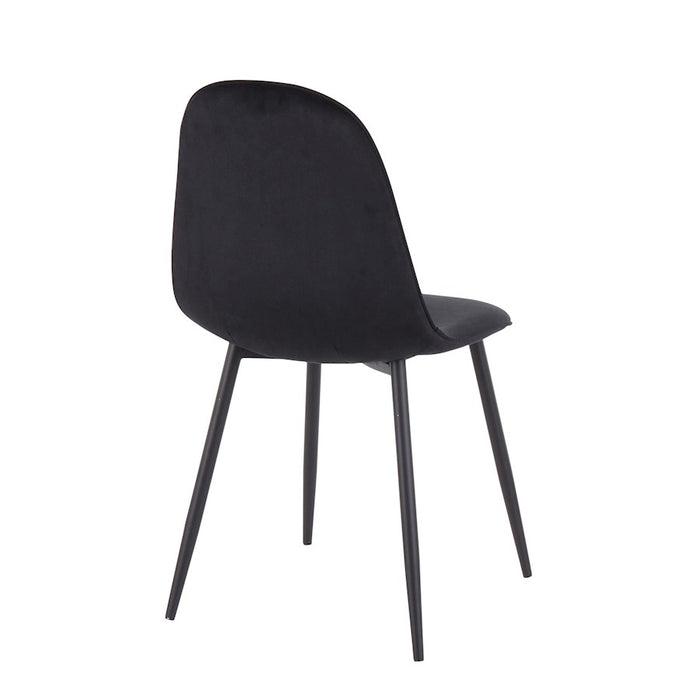 LumiSource Pebble Chair, Set of 2 in Black Steel/Black Velvet