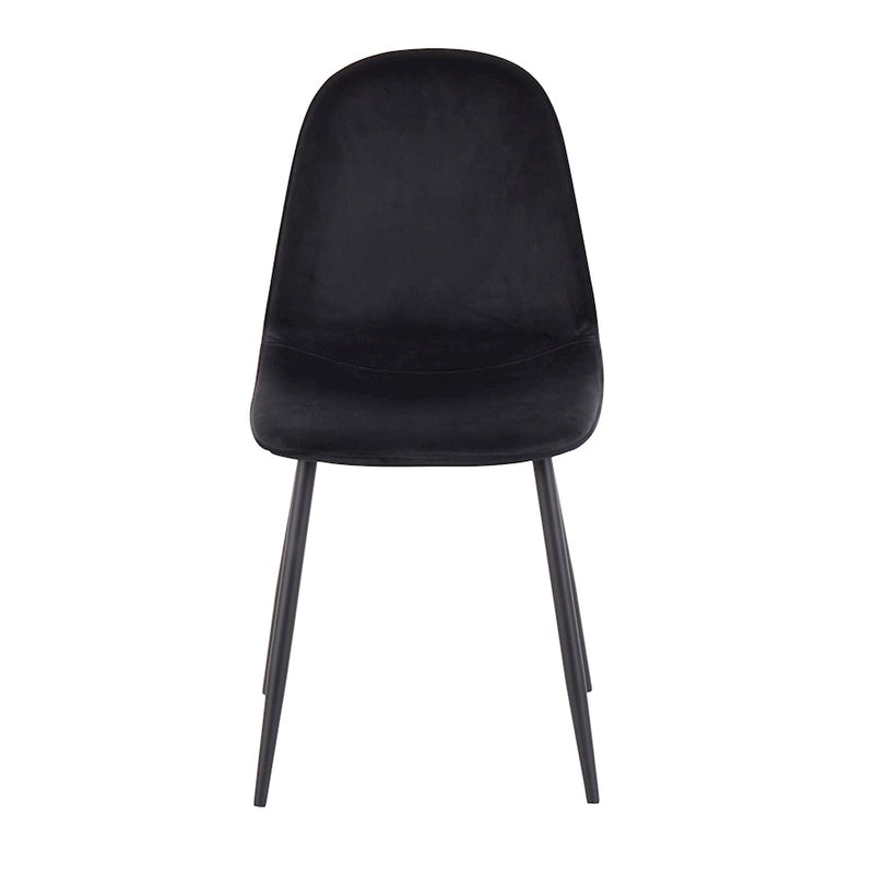 LumiSource Pebble Chair, Set of 2 in Black Steel/Black Velvet