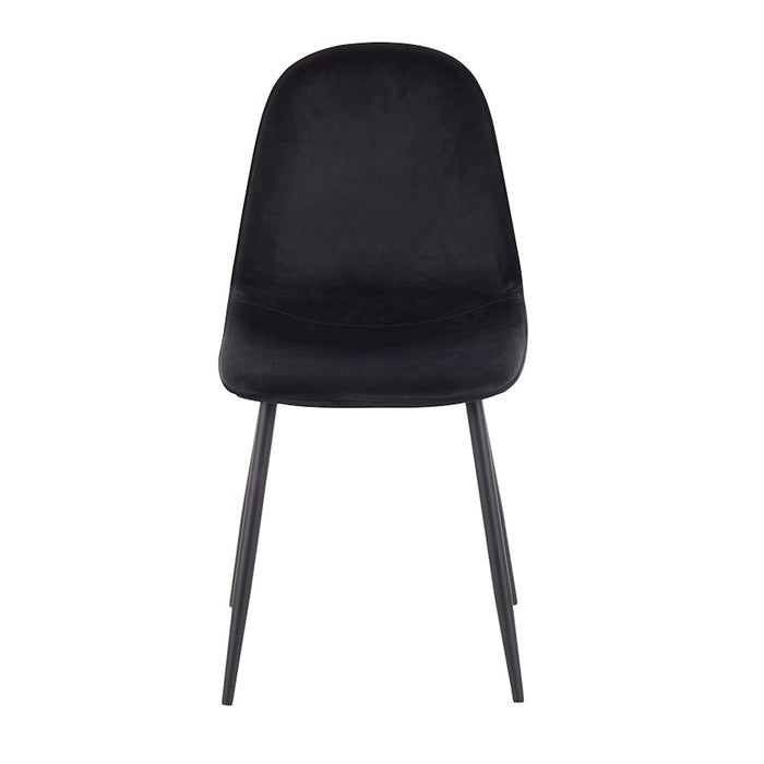 LumiSource Pebble Chair, Set of 2 in Black Steel/Black Velvet