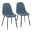 LumiSource Pebble Chair, Set of 2 in Black Steel/Blue Velvet - CH-PEBBLEBKVBU2
