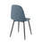 LumiSource Pebble Chair, Set of 2 in Black Steel/Blue Velvet