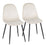 LumiSource Pebble Chair, Set of 2 in Black Steel/Cream Velvet - CH-PEBBLEBKVCR2