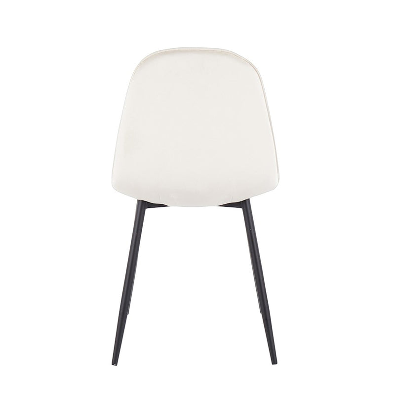 LumiSource Pebble Chair, Set of 2 in Black Steel/Cream Velvet