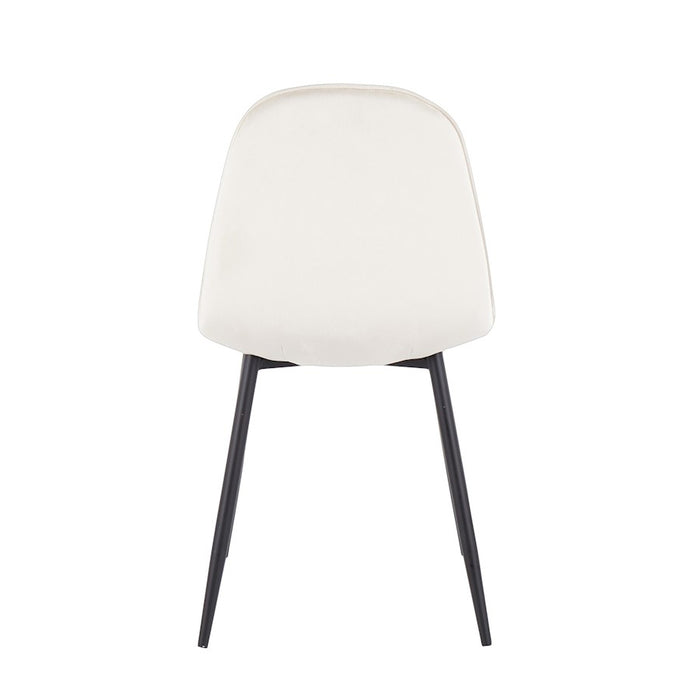 LumiSource Pebble Chair, Set of 2 in Black Steel/Cream Velvet