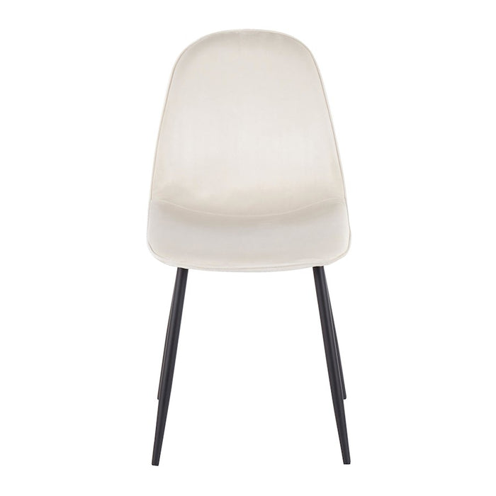 LumiSource Pebble Chair, Set of 2 in Black Steel/Cream Velvet