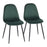 LumiSource Pebble Chair, Set of 2 in Black Steel/Green Velvet - CH-PEBBLEBKVGN2