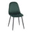 LumiSource Pebble Chair, Set of 2 in Black Steel/Green Velvet