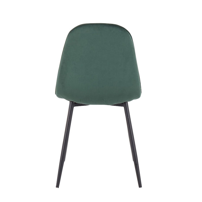 LumiSource Pebble Chair, Set of 2 in Black Steel/Green Velvet