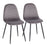 LumiSource Pebble Chair, Set of 2 in Black Steel/Grey Velvet - CH-PEBBLEBKVGY2