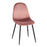 LumiSource Pebble Chair, Set of 2 in Black Steel/Pink Velvet