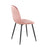 LumiSource Pebble Chair, Set of 2 in Black Steel/Pink Velvet