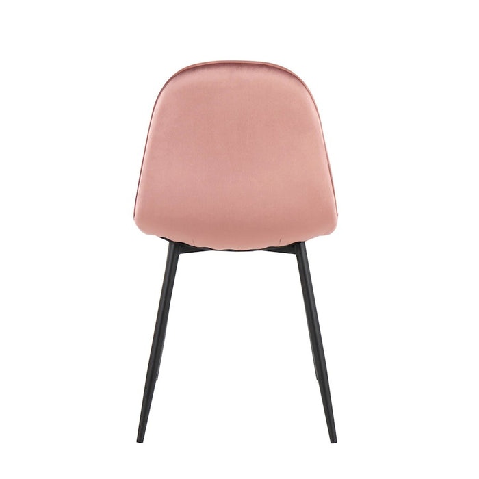 LumiSource Pebble Chair, Set of 2 in Black Steel/Pink Velvet