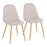 LumiSource Pebble Chair, Set of 2, Natural Wood/Beige Fabric - CH-PEBBLENABG2