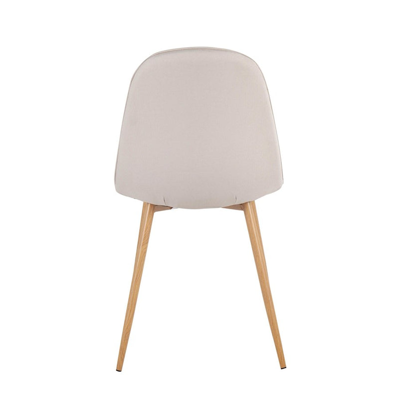 LumiSource Pebble Chair, Set of 2, Natural Wood/Beige Fabric