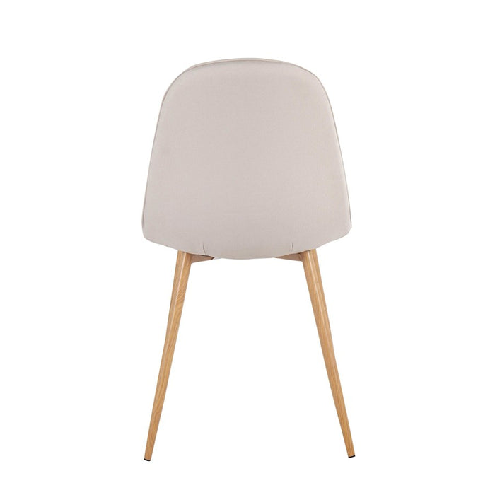 LumiSource Pebble Chair, Set of 2, Natural Wood/Beige Fabric