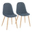 LumiSource Pebble Chair, Set of 2, Natural Wood/Blue Fabric - CH-PEBBLENABU2