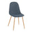 LumiSource Pebble Chair, Set of 2, Natural Wood/Blue Fabric
