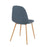 LumiSource Pebble Chair, Set of 2, Natural Wood/Blue Fabric