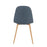 LumiSource Pebble Chair, Set of 2, Natural Wood/Blue Fabric