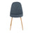 LumiSource Pebble Chair, Set of 2, Natural Wood/Blue Fabric