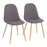 LumiSource Pebble Chair, Set of 2, Natural Wood/Charcoal - CH-PEBBLENACHAR2