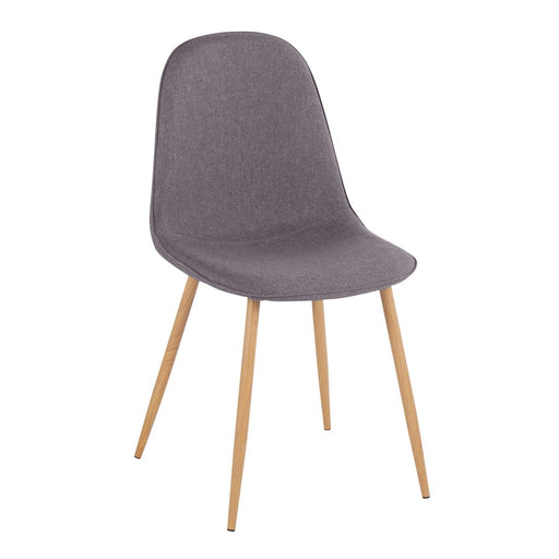 LumiSource Pebble Chair, Set of 2, Natural Wood/Charcoal