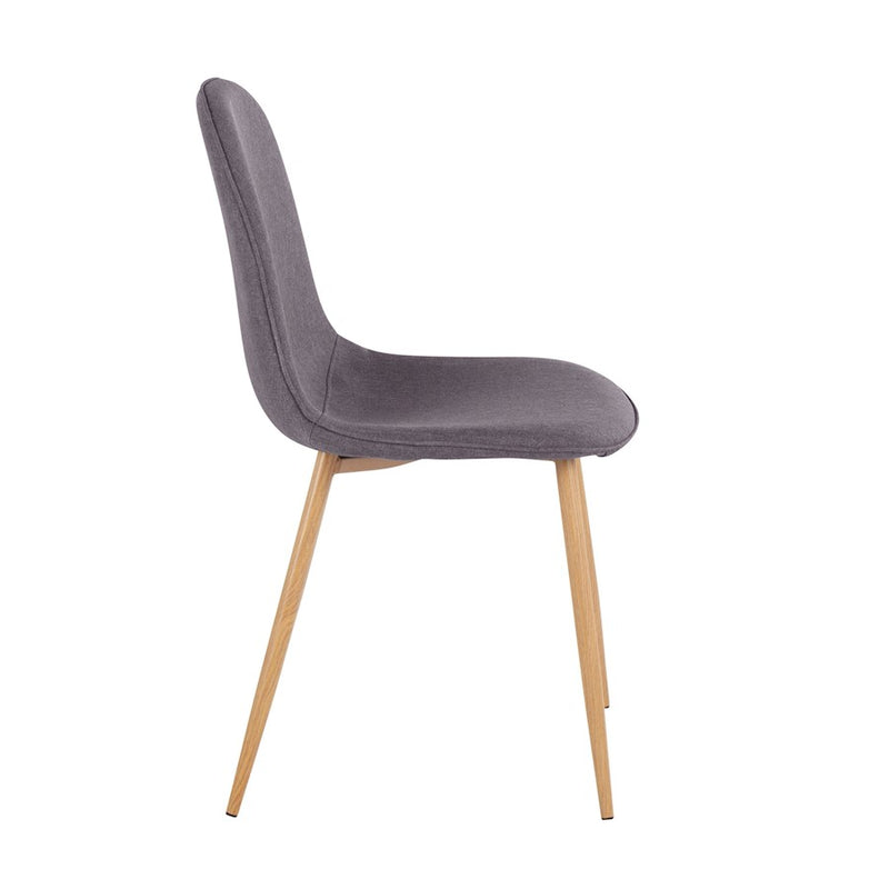 LumiSource Pebble Chair, Set of 2, Natural Wood/Charcoal