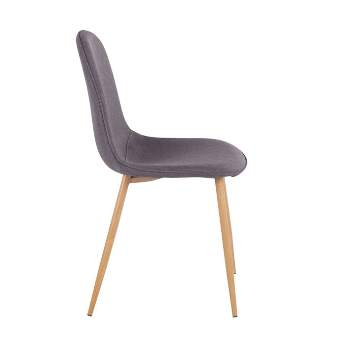 LumiSource Pebble Chair, Set of 2, Natural Wood/Charcoal