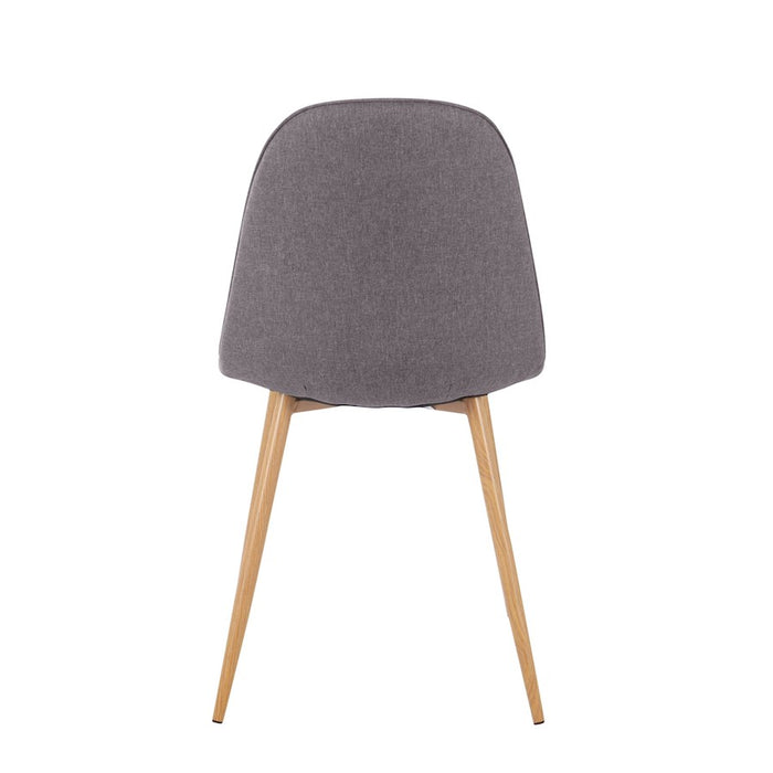 LumiSource Pebble Chair, Set of 2, Natural Wood/Charcoal
