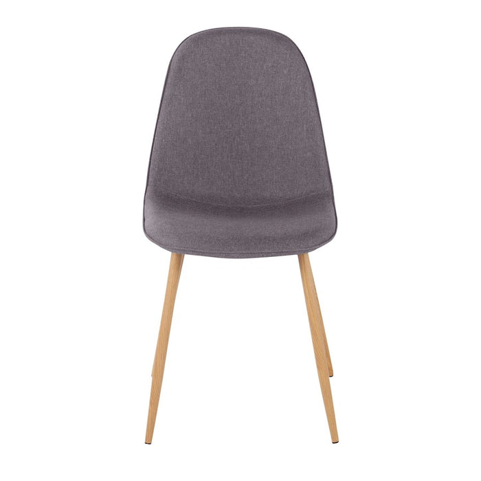 LumiSource Pebble Chair, Set of 2, Natural Wood/Charcoal