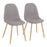 LumiSource Pebble Chair, Set of 2, Natural Wood/Light Grey - CH-PEBBLENALGY2