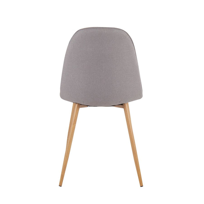 LumiSource Pebble Chair, Set of 2, Natural Wood/Light Grey