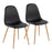 LumiSource Pebble Chair, Set of 2, Natural Wood/Black PU - CH-PEBBLENAPUBK2