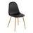 LumiSource Pebble Chair, Set of 2, Natural Wood/Black PU