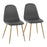 LumiSource Pebble Chair, Set of 2 in Natural Metal/Grey PU - CH-PEBBLENAPUGY2