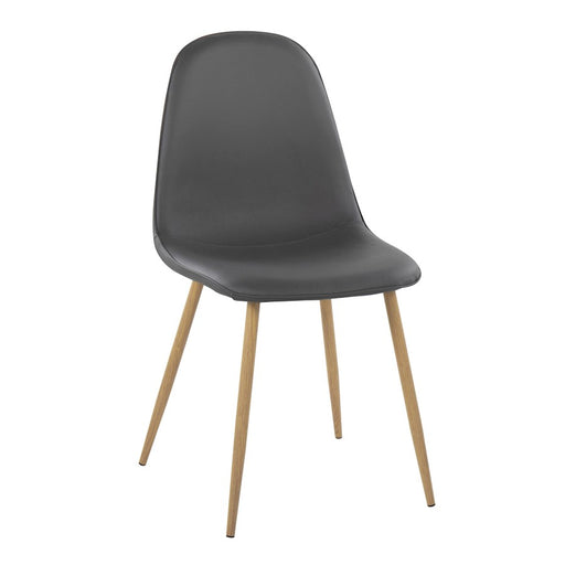 LumiSource Pebble Chair, Set of 2 in Natural Metal/Grey PU