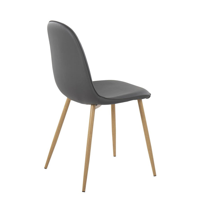 LumiSource Pebble Chair, Set of 2 in Natural Metal/Grey PU