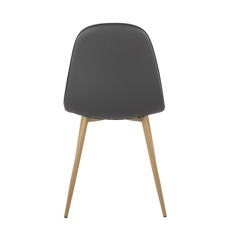 LumiSource Pebble Chair, Set of 2 in Natural Metal/Grey PU