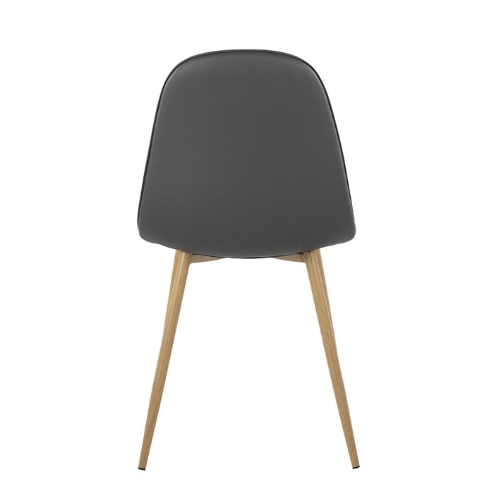 LumiSource Pebble Chair, Set of 2 in Natural Metal/Grey PU