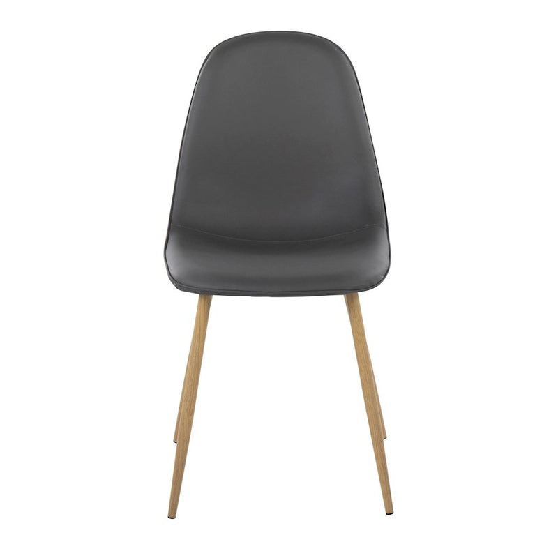 LumiSource Pebble Chair, Set of 2 in Natural Metal/Grey PU