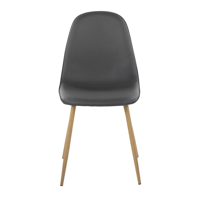 LumiSource Pebble Chair, Set of 2 in Natural Metal/Grey PU