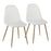 LumiSource Pebble Chair, Set of 2, Natural Wood Metal/White PU - CH-PEBBLENAPUW2