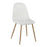 LumiSource Pebble Chair, Set of 2, Natural Wood Metal/White PU