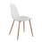LumiSource Pebble Chair, Set of 2, Natural Wood Metal/White PU