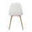 LumiSource Pebble Chair, Set of 2, Natural Wood Metal/White PU