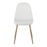 LumiSource Pebble Chair, Set of 2, Natural Wood Metal/White PU