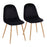 LumiSource Pebble Chair, Set of 2, Natural Wood/Black Velvet - CH-PEBBLENAVBK2