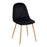 LumiSource Pebble Chair, Set of 2, Natural Wood/Black Velvet