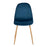 LumiSource Pebble Chair, Set of 2, Natural Wood/Blue Velvet