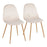 LumiSource Pebble Chair, Set of 2, Natural Wood/Cream Velvet - CH-PEBBLENAVCR2